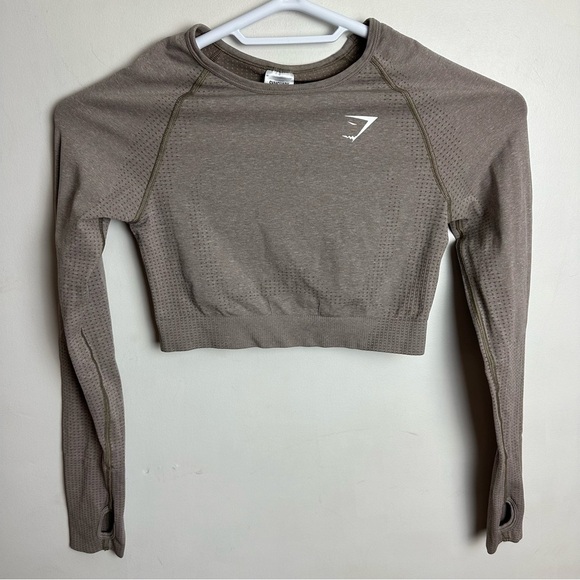 Gymshark Vital Seamless Cropped Shirt Women's Size Medium Stretch Athletic Run - Picture 8 of 8